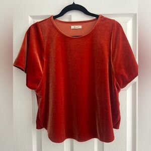 Madewell velvet butterfly top